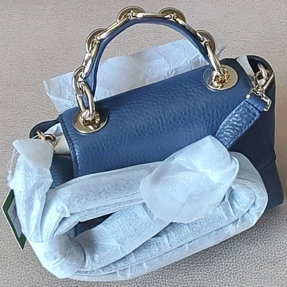 Kate Spade Navy Blue Pebbled Leather Top Handle Crossbody bag - Picture 3 of 6